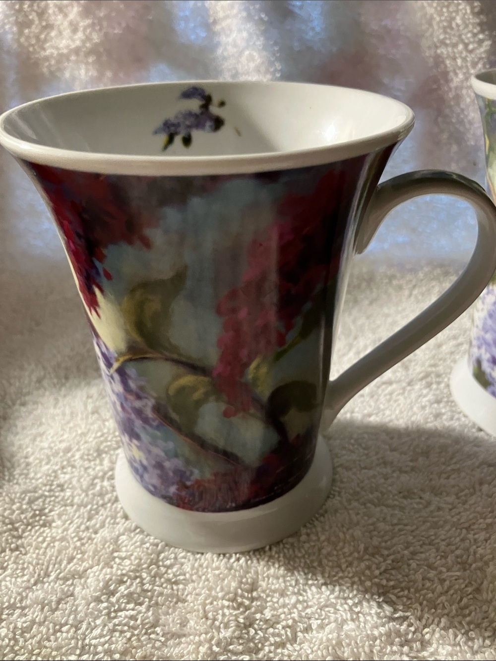 2 Pimpernel Porcelain Coffee Mugs by Nel Whatmore Lilac Print